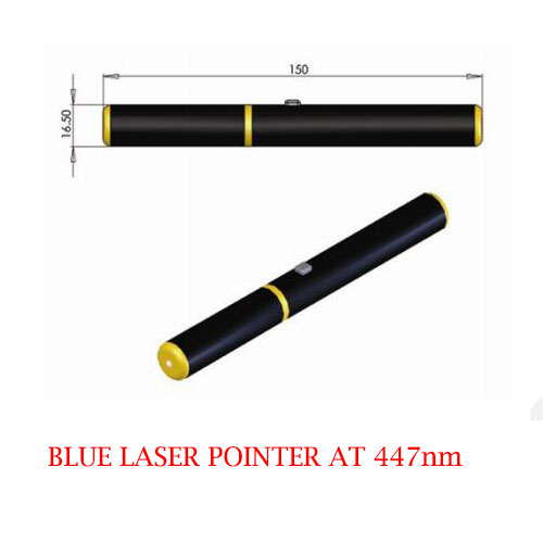 特別な安全設計 447nm 青色レーザーポインター 0.6~5mW
